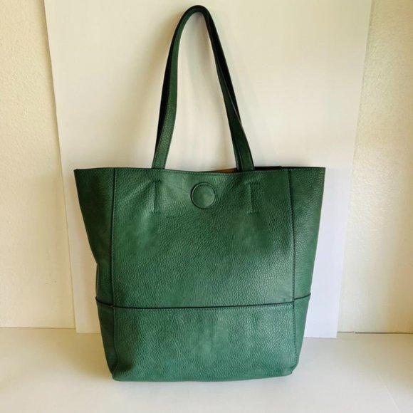 Joy Susan Handbags - Joy Susan | Green Soft Grained Vegan Leather Medium Tote Bag
